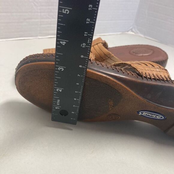 DR. SCHOLLS Betty Women’s Brown Leather Sandals Size 8 - Picture 3 of 8